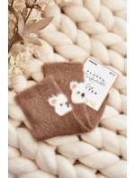 Dětské plyšové ponožky s medvídkem hnědé