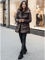 Dámský prošívaný zimní kabát s kapucí BLOOM mocha FashionStreet TY4517z