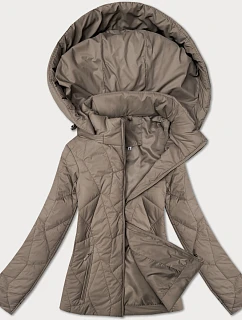 Dámská tenká prošívaná bunda s kapucí J Style béžová (16M9250-62)