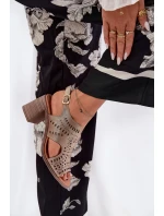 Dámské Sandály S Prořezávaným Designem Na Podpatku Zlaté Tosine