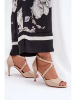 Módní Sandály Na Podpatku Zlaté Loressa