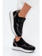 Dámské Zamszové Sneakersy Big Star OO274A312 HI-POLY SYSTEM Černé Panther