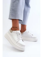 D&A Dámské Tenisky na platformě Bílé