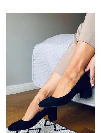 Dámské lodičky na sloupkovém podpatku LL-270P černá - Seastar