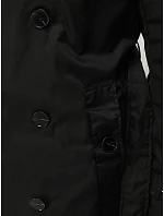 Dámský dvouřadý trenčkot s kapucí černý FashionStreet TY5654