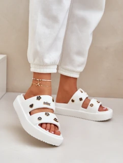 Pěnové Dámské Pantofle S Klipy Bílé Ravanala