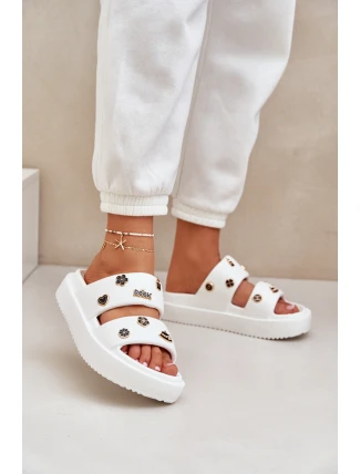 Pěnové Dámské Pantofle S Klipy Bílé Ravanala