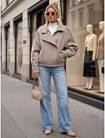 Krátký dámský kabát s vlnou, krátký, béžový, FashionStreet TY6033