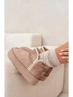 Dámské Sněhule Na Platformě S Prošíváním Big Star SS274129 Béžové Dámské Sněhule Na Platformě S Prošíváním Big Star SS274129 Béžové