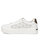 Bílé kožené polobotky na platformě Filippo DP7668/26