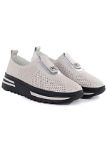 Dámské kožené boty LR61-7092 béžové - S.Barski