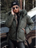 MODIVA prošívaná dámská zimní bunda s kapucí zelená FashionStreet TY4727