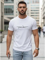 Pánské bavlněné tričko s nápisem Project London, bílé, FashionStreet NX5127R