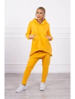 Sada pytlovitých kalhot v hořčicové barvě