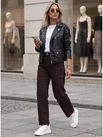 Dámské džíny s vysokým pasem a balónovým střihem, hnědé, FashionStreet UY3120 Dámské džíny s vysokým pasem a balónovým střihem, hnědé, FashionStreet UY3120