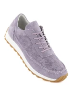 Dámské fialové semišové kožené polobotky Sergio Leone SP001