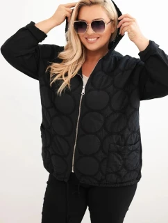 Dámská mikina Plus Size bavlněná na zip černá