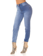Sexy dvoubarevné džíny pro maminky s vysokým pasem