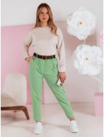 Dámské volnočasové kalhoty s páskem SOFELIA světle zelená FashionStreet UY2506