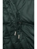 Tmavě zelená dlouhá vypasovaná dámská zimní bunda S'west (B8201-10)