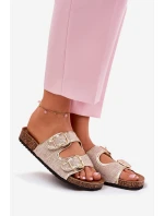 Dámské Textilní Pantofle Na Korekovej Platformě Se Sponami Zlaté Osoffe Dámské Textilní Pantofle Na Korekovej Platformě Se Sponami Zlaté Osoffe