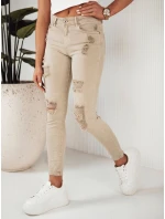 Dámské džínové kalhoty MOLI dark beige FashionStreet UY1872