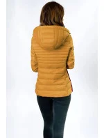 Žlutá dámská prošívaná bunda se vsadkami (7242)