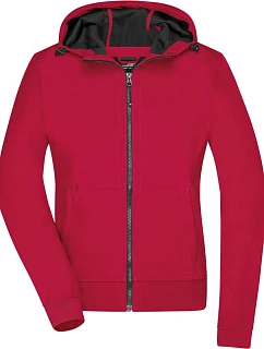 Daiber JN 1145 Dámská 2-vrstvá softshellová bunda s kapucí 02.1145 red/black