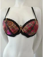 Vyztužená podprsenka s kosticí Flamenco černo-růžová - Hamana