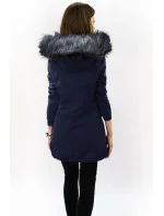 Tmavě modro-šedá voděodolná dámská bunda parka (m-923)