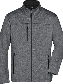 Daiber JN 1148 Pánská 2-vrstvá melanžová softshell bunda 02.1148 dark melange/black