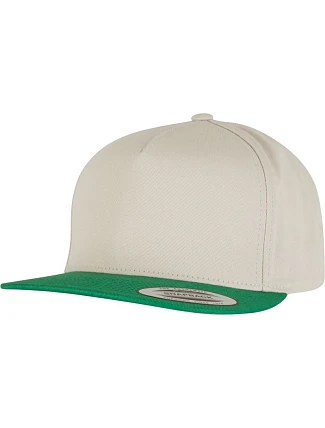 Flexfit 6007/6007T 5 panelová Snapback kšiltovka 55.6007 beige/green