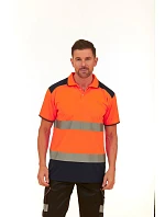 Yoko HVJ 220 Hi-Vis Piqué Polo 79.J220 hi vis orange/navy Yoko HVJ 220 Hi-Vis Piqué Polo 79.J220 hi vis orange/navy