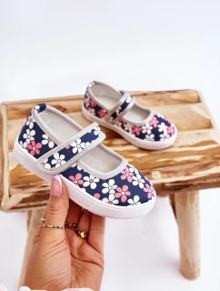Dětské balerínky v květech námořnických modro-Šedá Noah