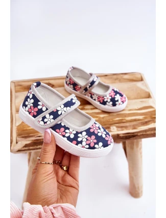 Dětské balerínky v květech námořnických modro-Šedá Noah