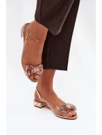 Průhledné sandály s mašlí D&A MR52-231 růžové zlato
