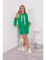 Šaty s kapucí Oversize zelené