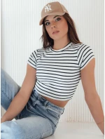 Dámské pruhované tričko LUNA ROSE white FashionStreet RY2258