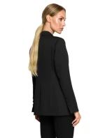 M701 Sako s jedním knoflíkem a asymetrickými kapsami - černé