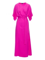 Dámské šaty se zavinovacím vzorem S406 Tmavě růžová - Stylove Dámské šaty se zavinovacím vzorem S406 Tmavě růžová - Stylove
