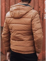 Pánská prošívaná zimní bunda s kapucí FashionStreet camel TX4829 Pánská prošívaná zimní bunda s kapucí FashionStreet camel TX4829