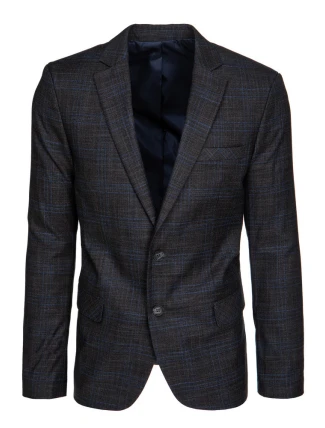 Pánská jednořadá šedá bunda FashionStreet MX0639