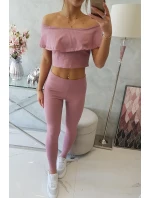 Sada s volánkem tmavě růžová