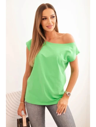 Dámská blůza s odhaleným ramenem zelená