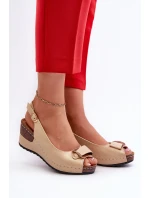 Dámské Lehké Sandály Na Klinu Comfort Shoes Béžové Efravia