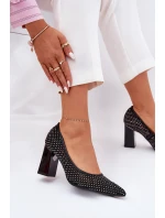 Zdobené Síťované Čerpadla Na Podpatku Černé Vinceza 62211