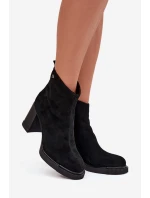 Semišové kožené dámské boty na podpatku Vinceza 91142 Černé Semišové kožené dámské boty na podpatku Vinceza 91142 Černé