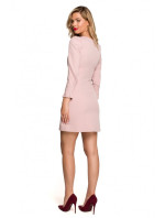 K148 Trapézové šaty - krepové růžové