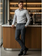 Pánská elegantní košile světle šedá FashionStreet DX2434