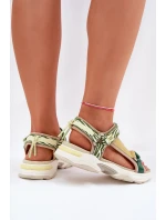 Dámské Sandály Na Suchý Zip D.Franklin DFSH406003 Zelené